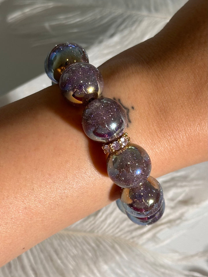Crazy Purple Glitter Bracelet