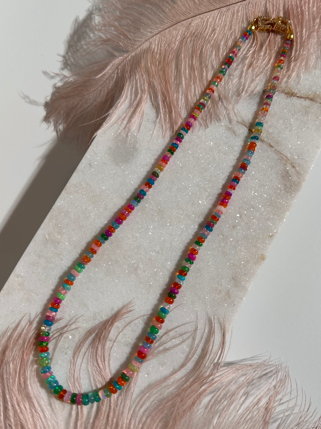 Rainbow Ethiopian Opal Necklace