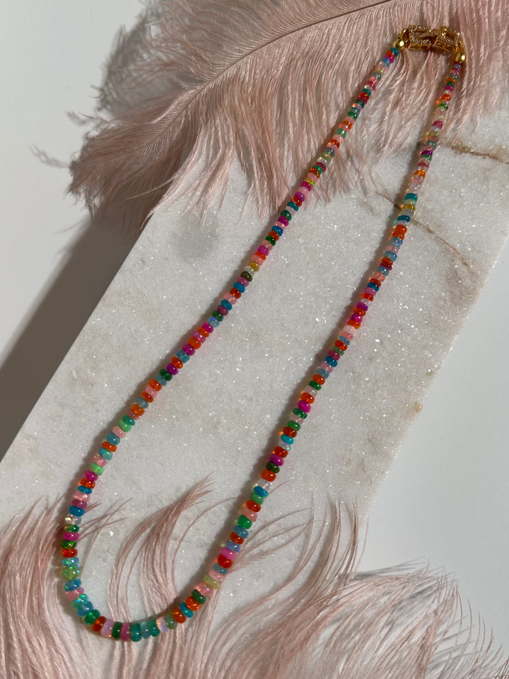 Rainbow Ethiopian Opal Necklace