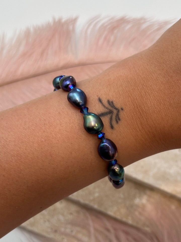 Swarovski & Peacock Pearl Bracelet