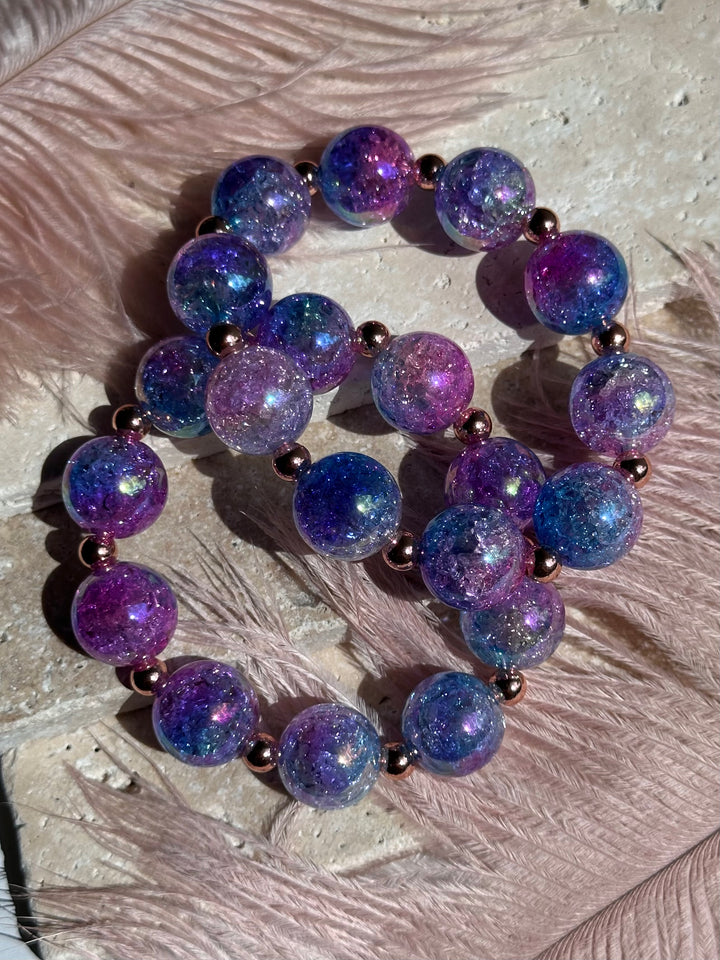 Pink & Blue Crackle Bracelet