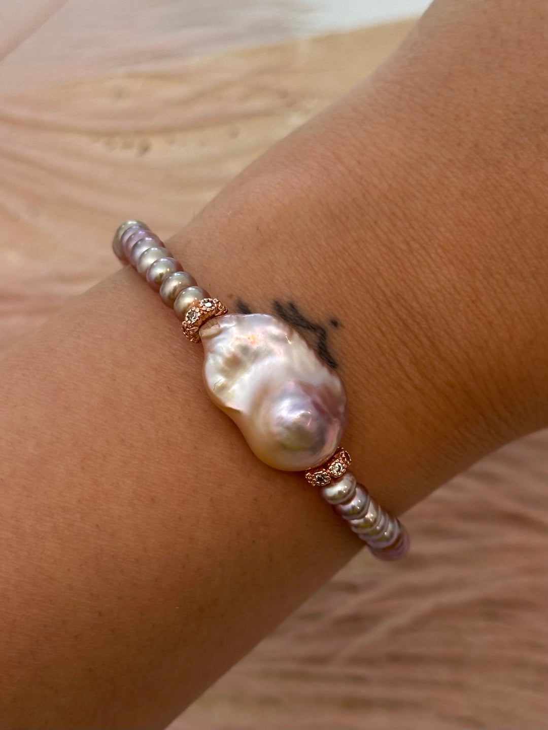 H.Q. Pink Baroque Pearls Bracelet