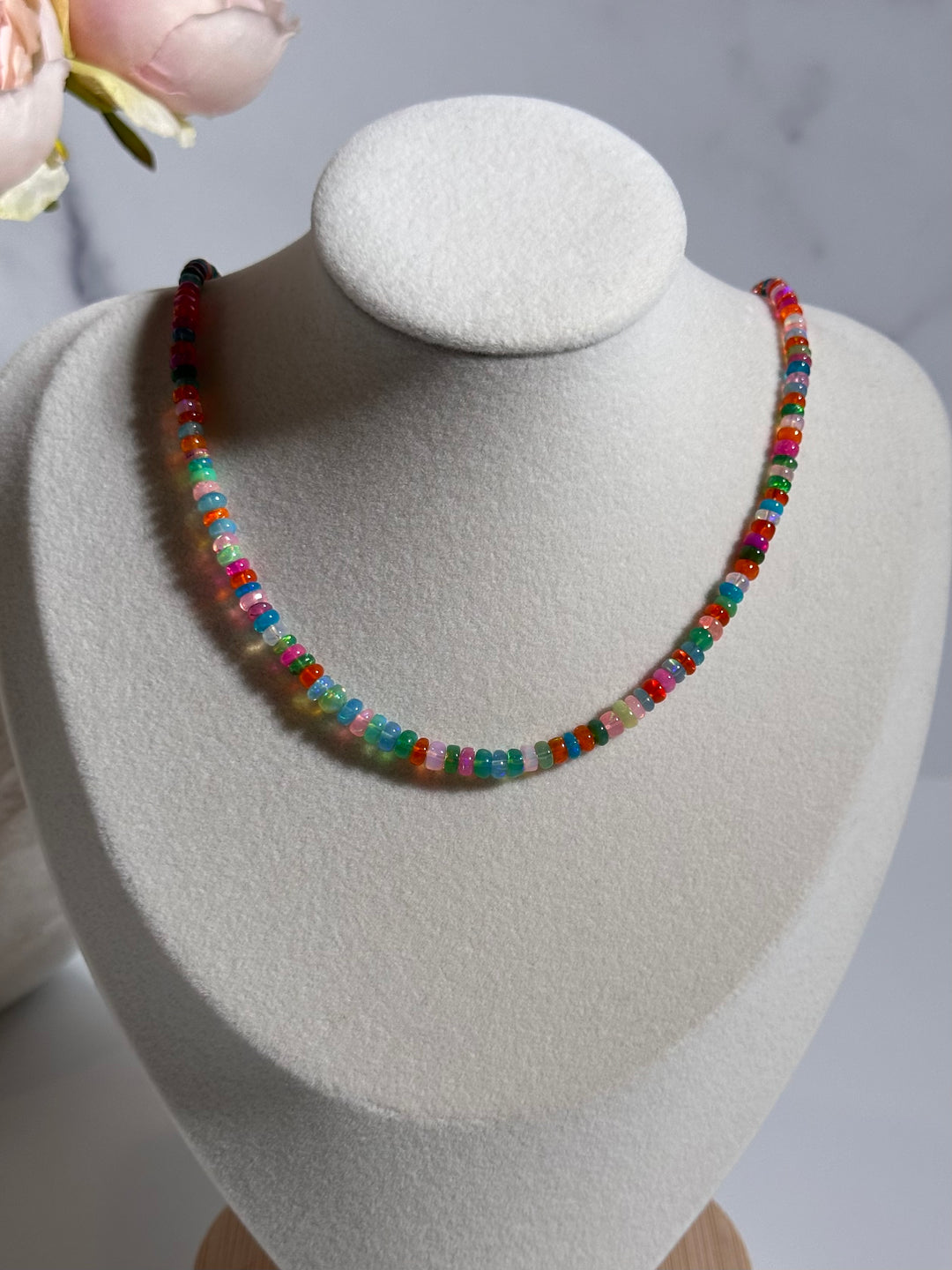 Rainbow Ethiopian Opal Necklace