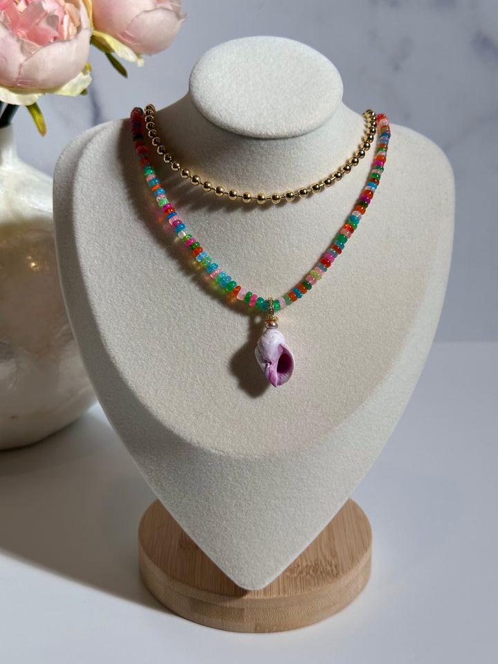 Rainbow Ethiopian Opal Necklace