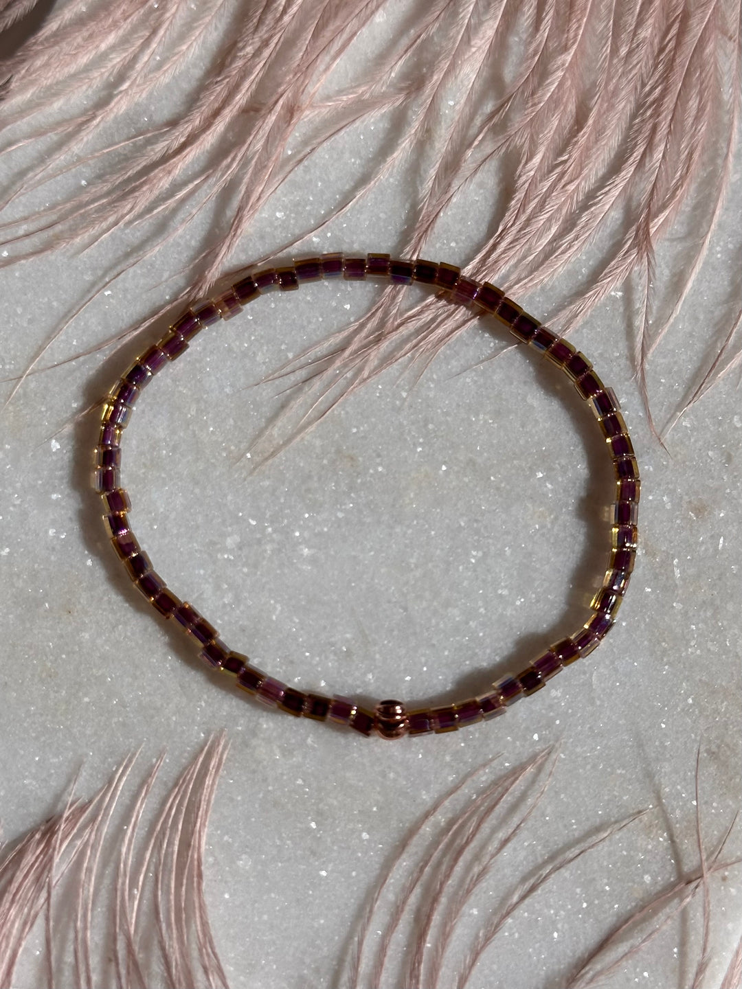 Golden Peacock Glass Bracelet