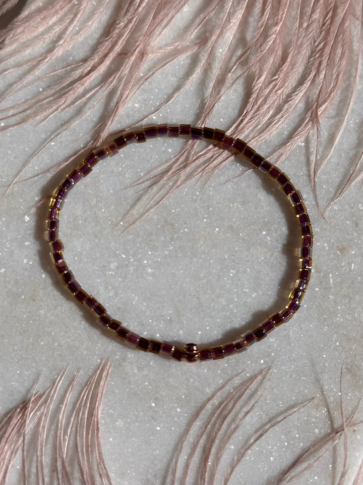 Golden Peacock Glass Bracelet