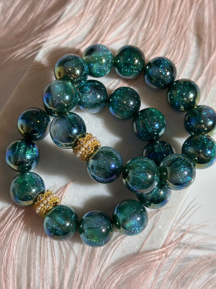 Emerald Green Glitter Bracelet