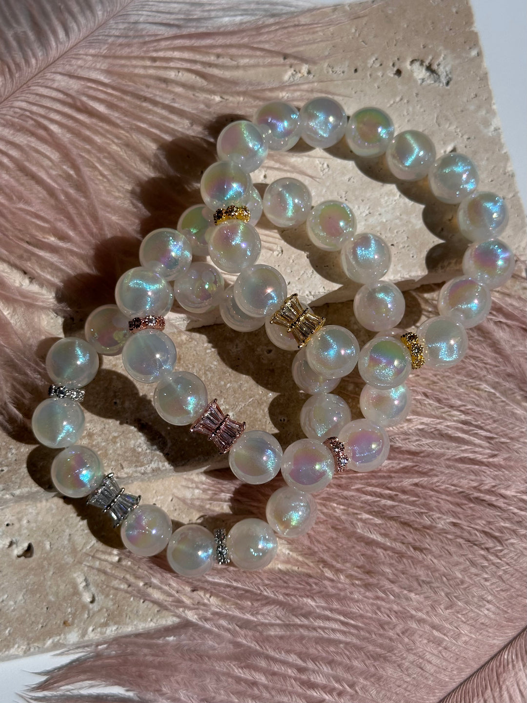 Pearly White Glitter Bracelet