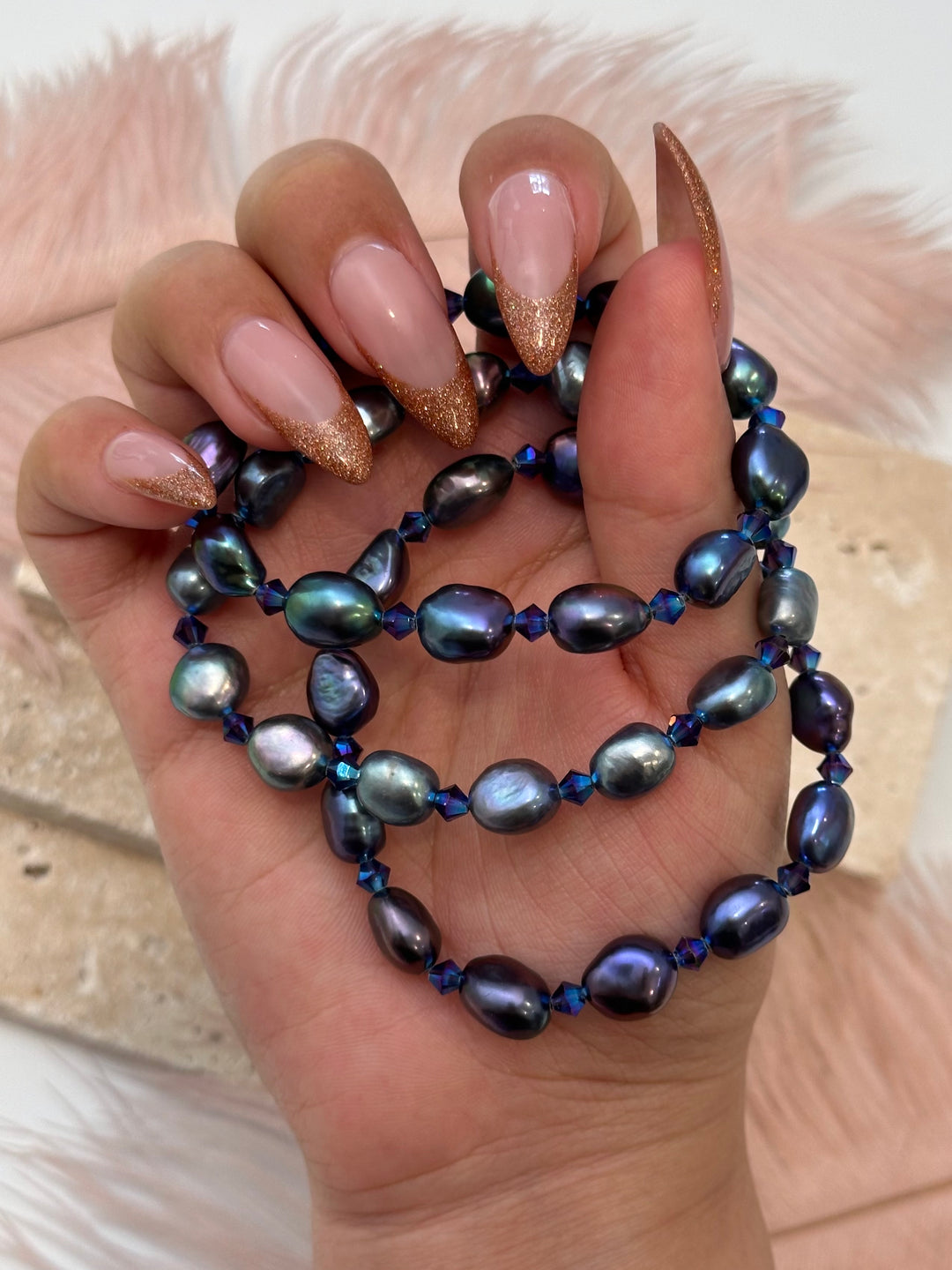 Swarovski & Peacock Pearl Bracelet