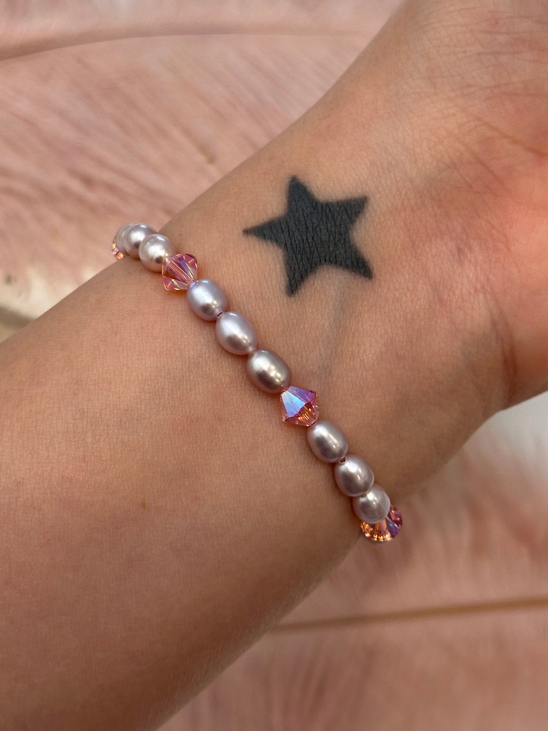 Swarovski & H.Q. Akoya Baroque & Lilac Pearl Bracelet