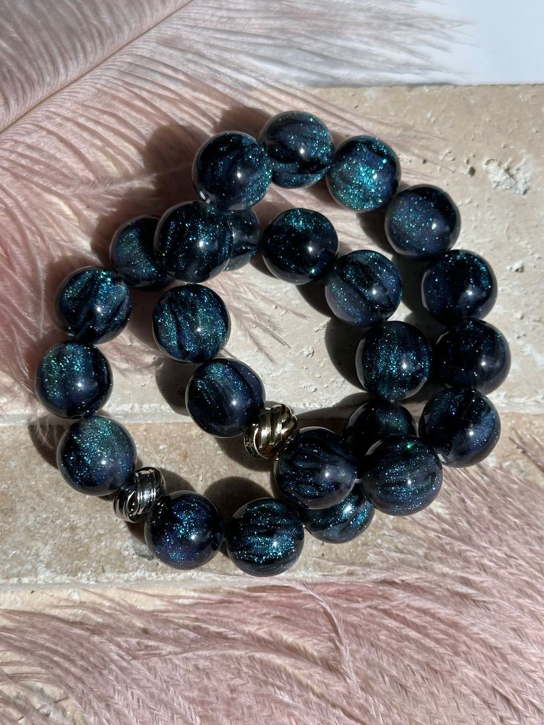 Teal Glitter Bracelet