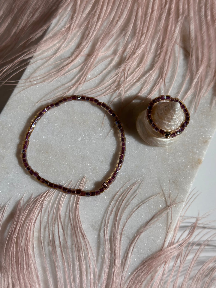Golden Peacock Glass Bracelet