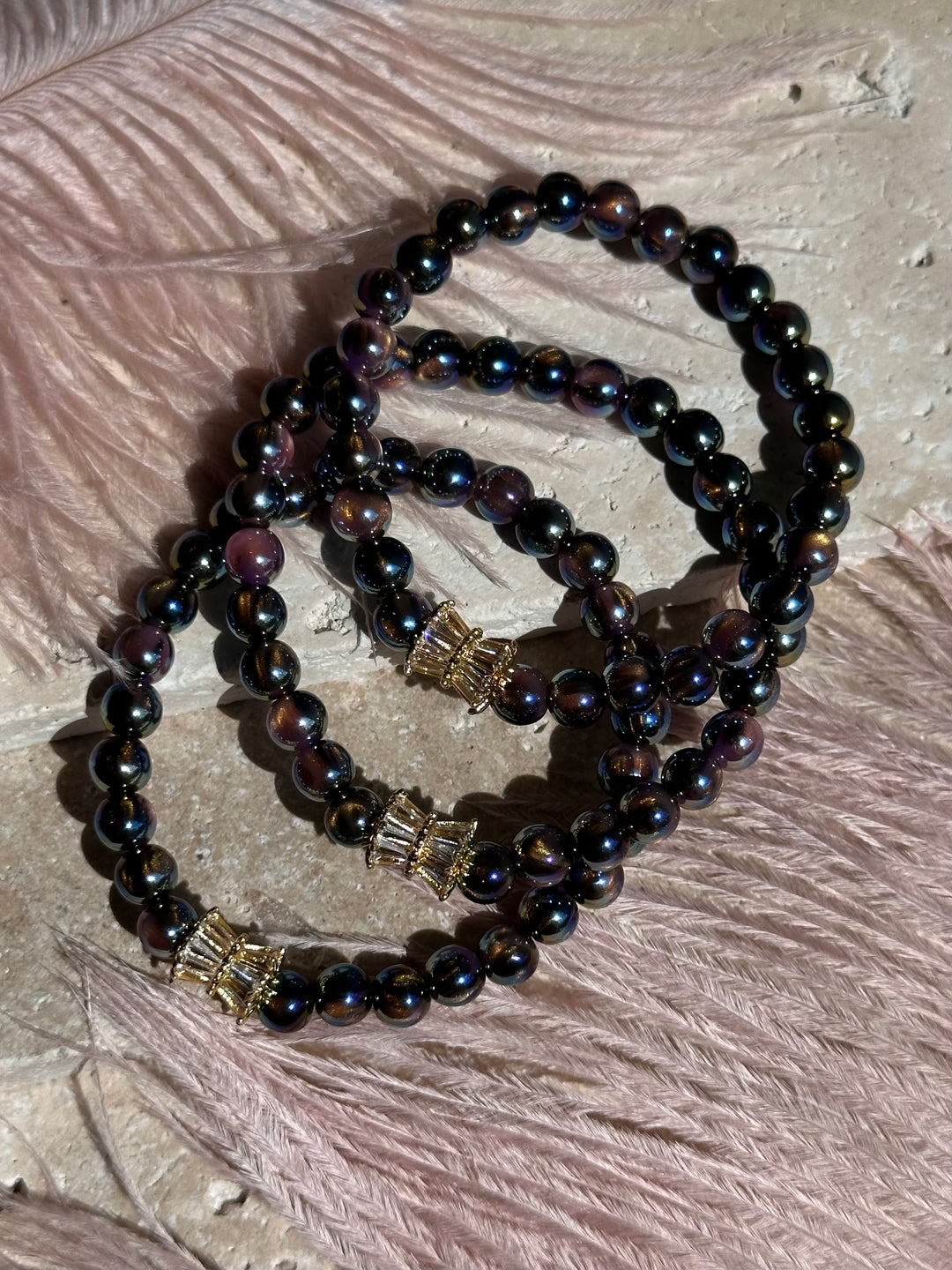 Golden Black Glitter Bracelet
