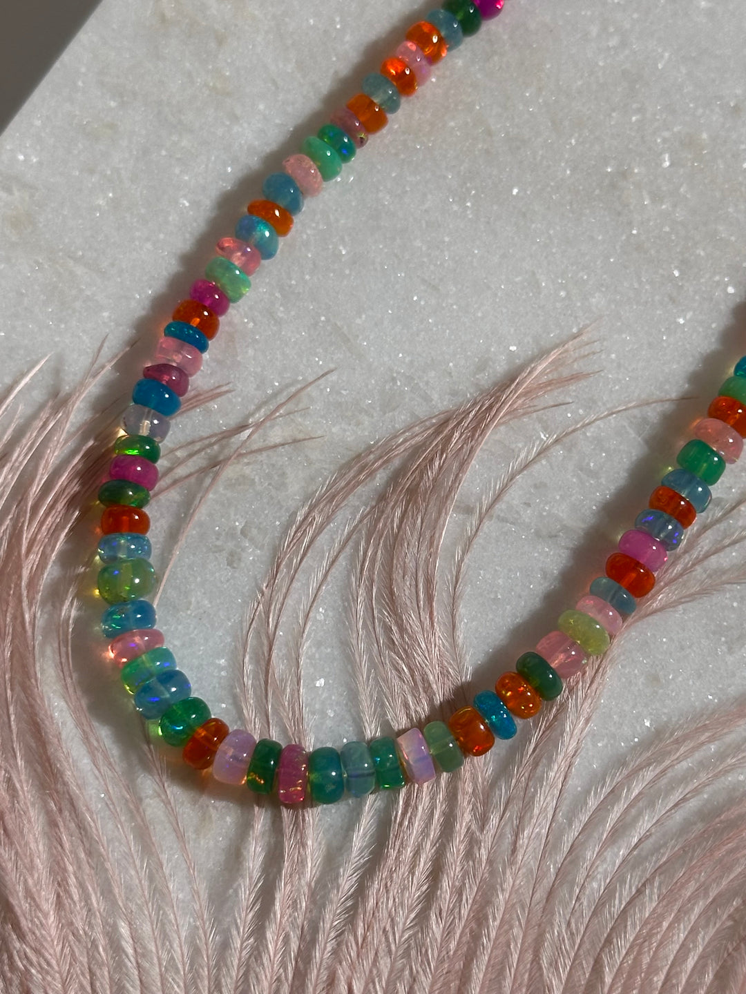 Rainbow Ethiopian Opal Necklace