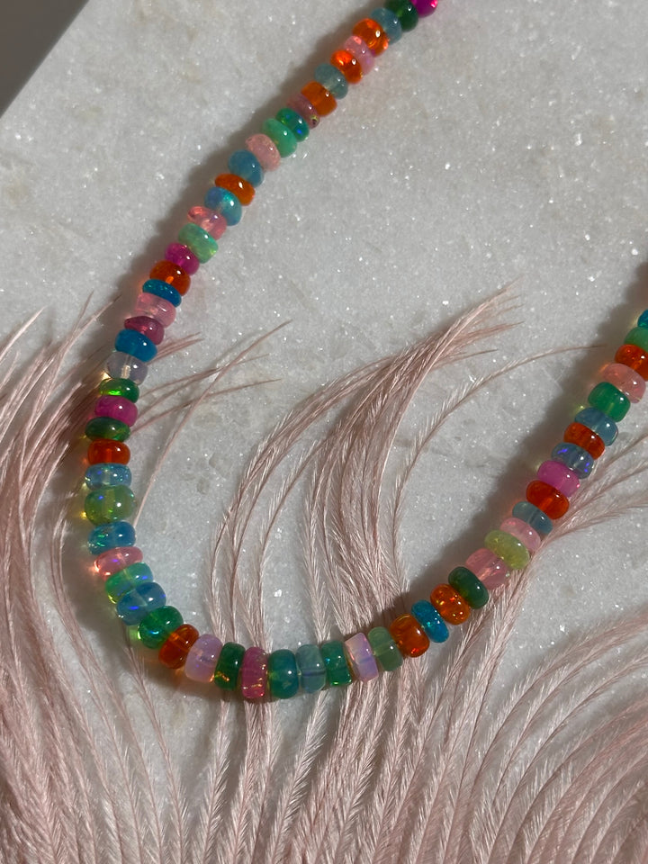 Rainbow Ethiopian Opal Necklace
