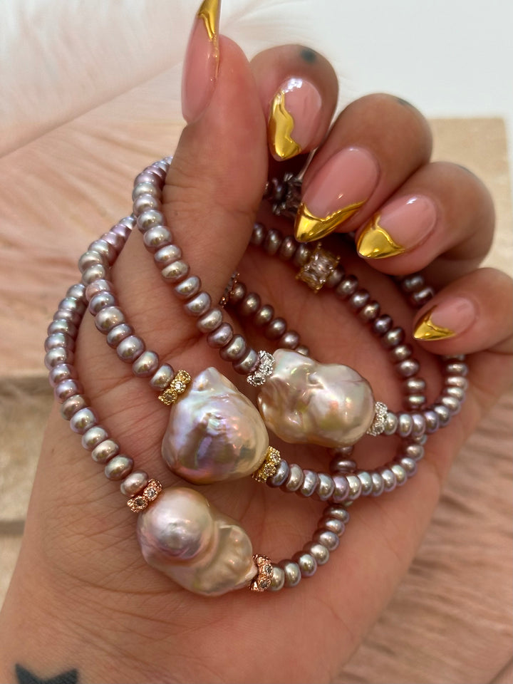 H.Q. Pink Baroque Pearls Bracelet