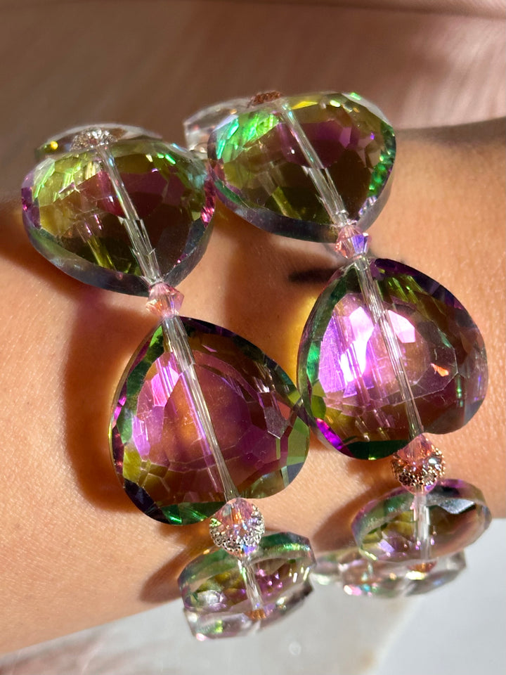 Rainbow Double Heart Bracelet