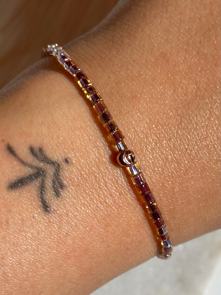 Golden Peacock Glass Bracelet
