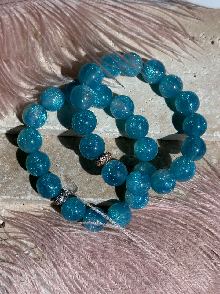 Blue Glitter Bracelet
