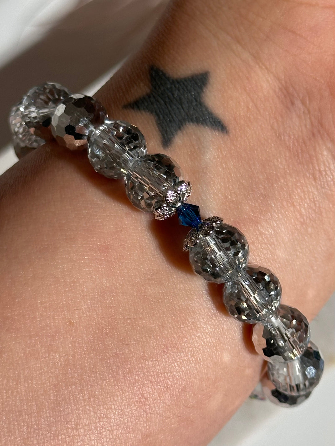 Silver & Blue Cuff Bracelet