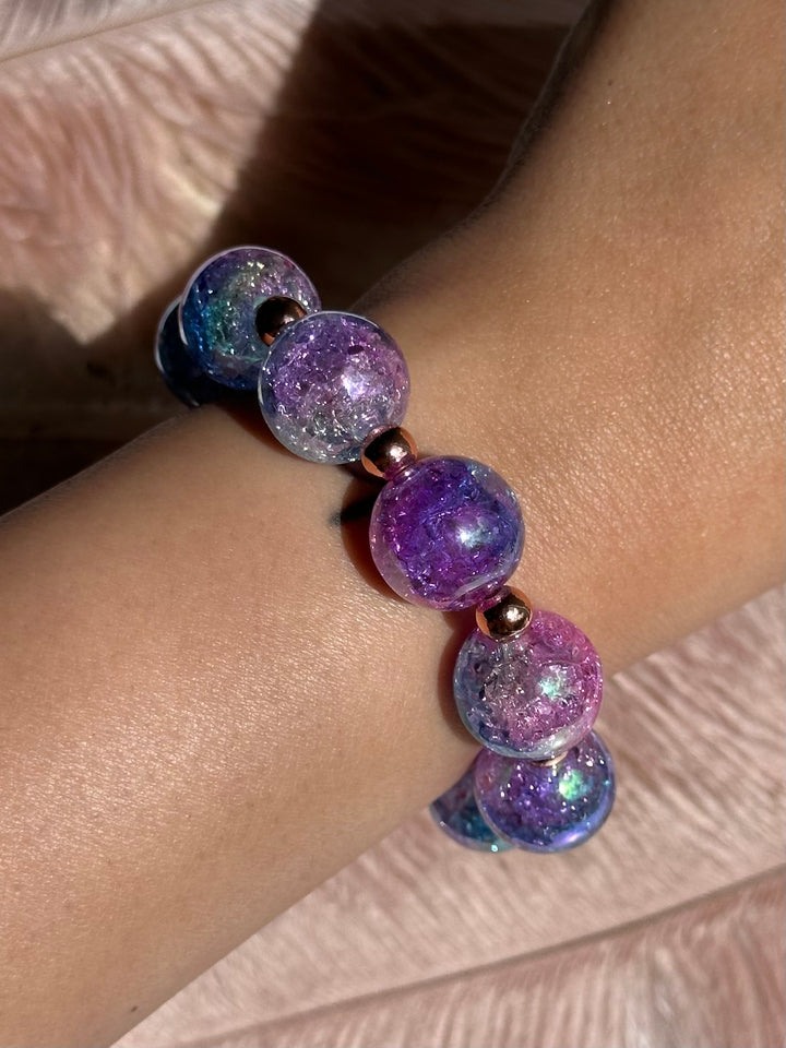 Pink & Blue Crackle Bracelet