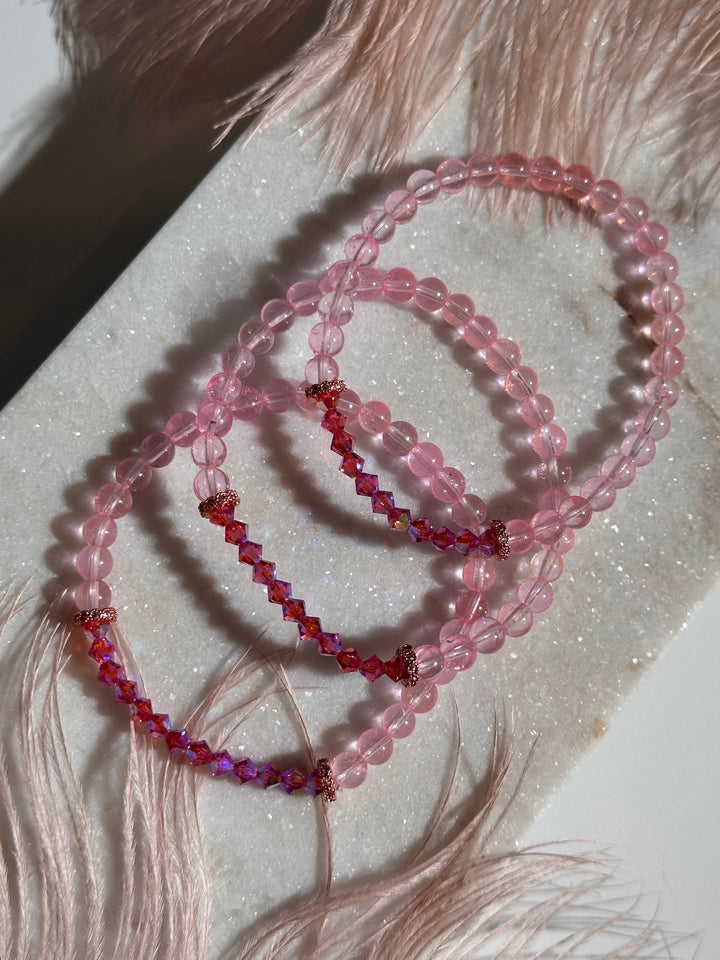 Pink Topaz & Swarovski Bracelet