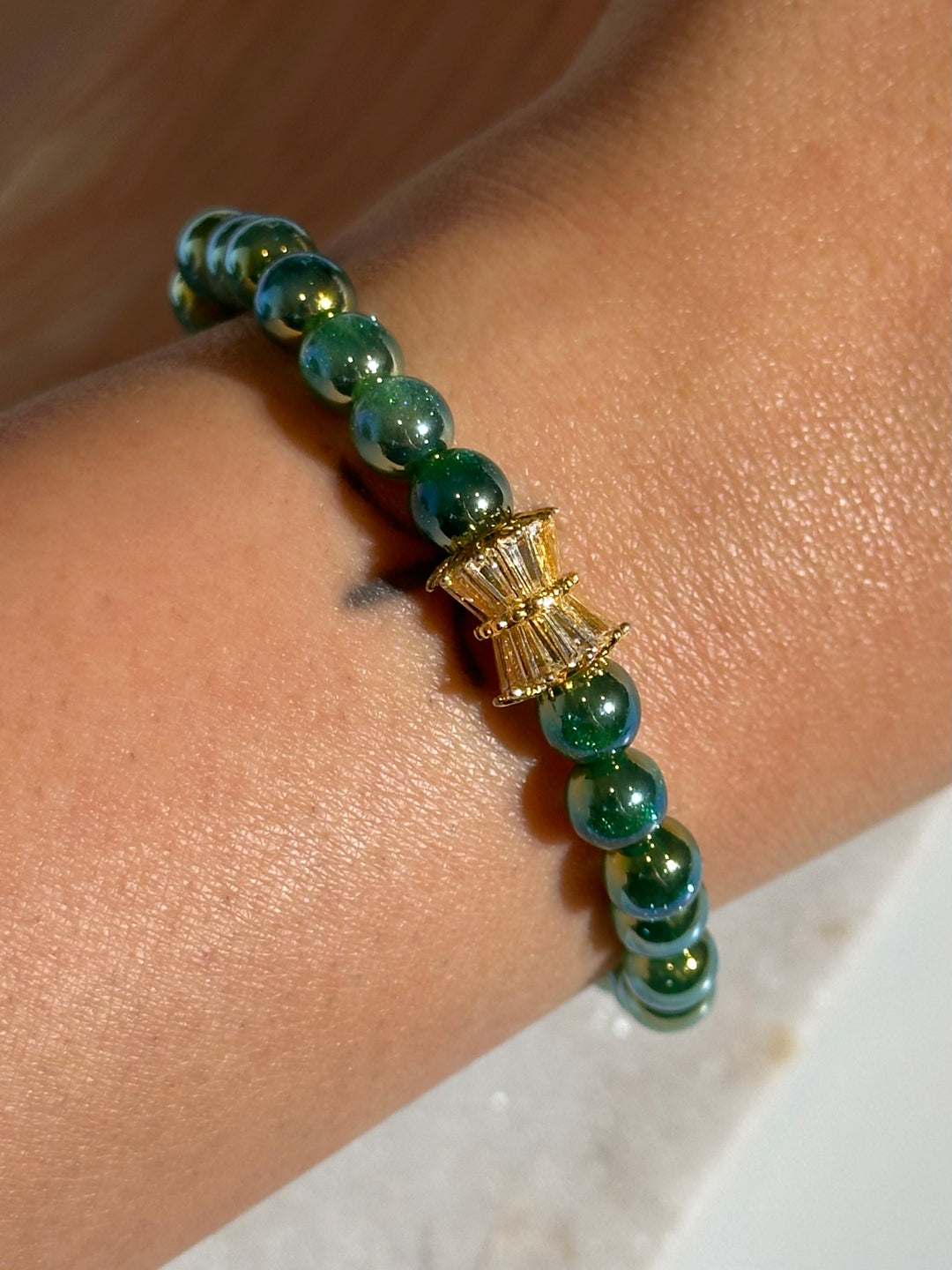 Emerald Green Glitter Bracelet