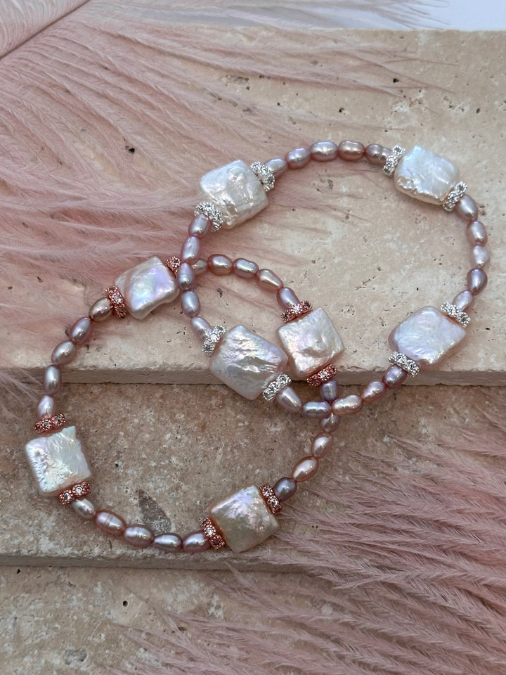 Square Baroque Pearl Bracelet