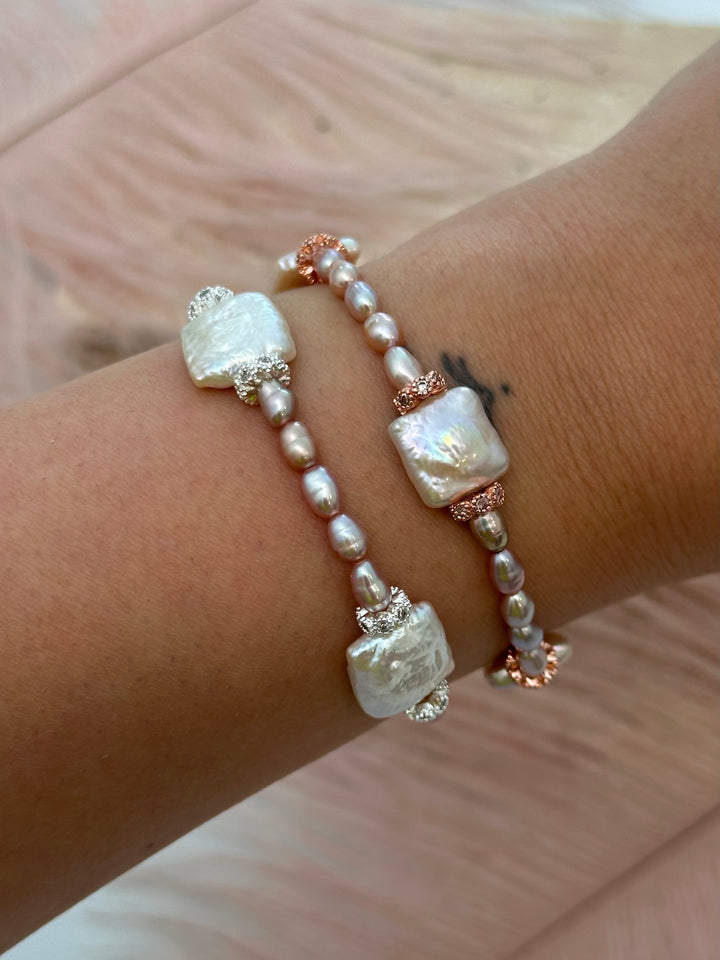 Square Baroque Pearl Bracelet
