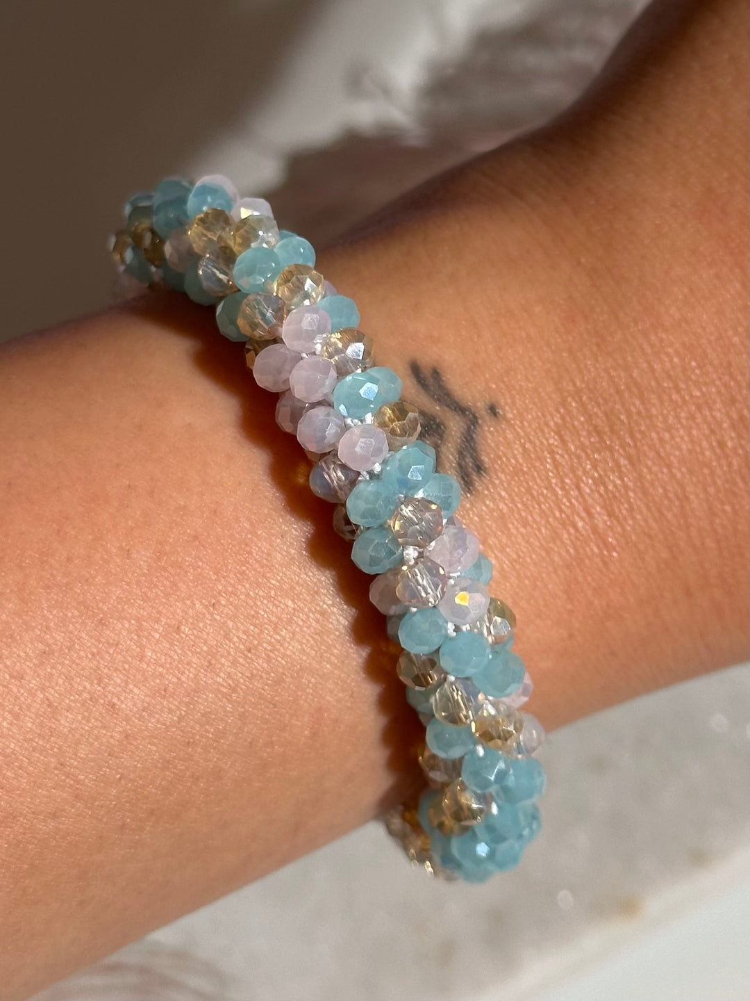 Crystal Glass Bangle Bracelet