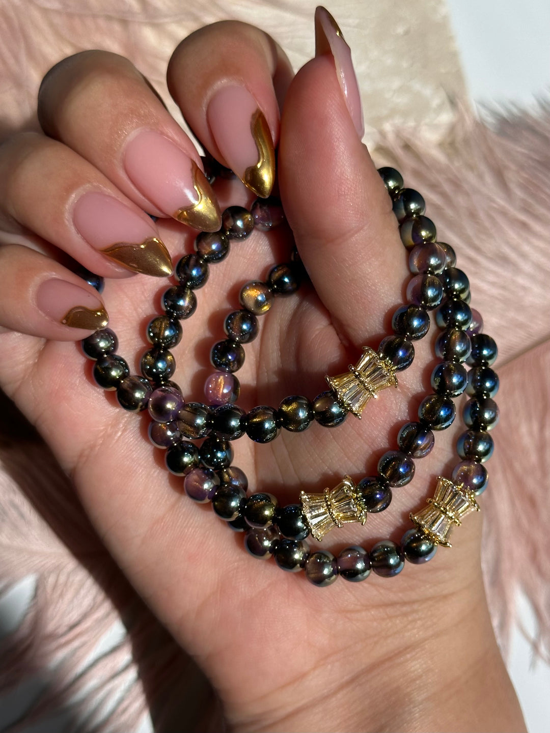 Golden Black Glitter Bracelet