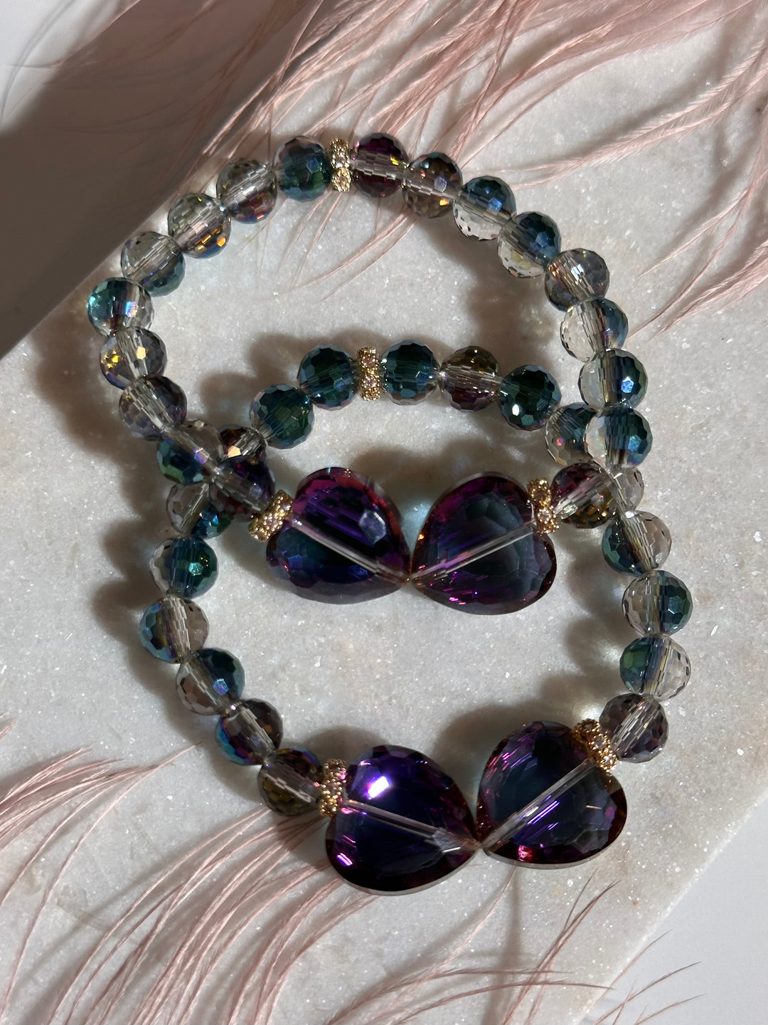 Peacock Double Heart Bracelet