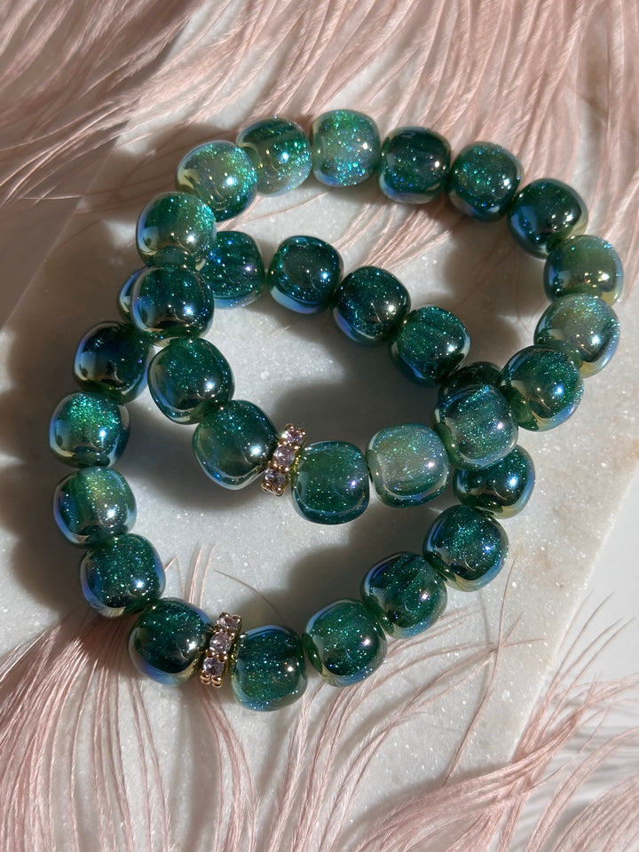 Emerald Green Glitter Bracelet