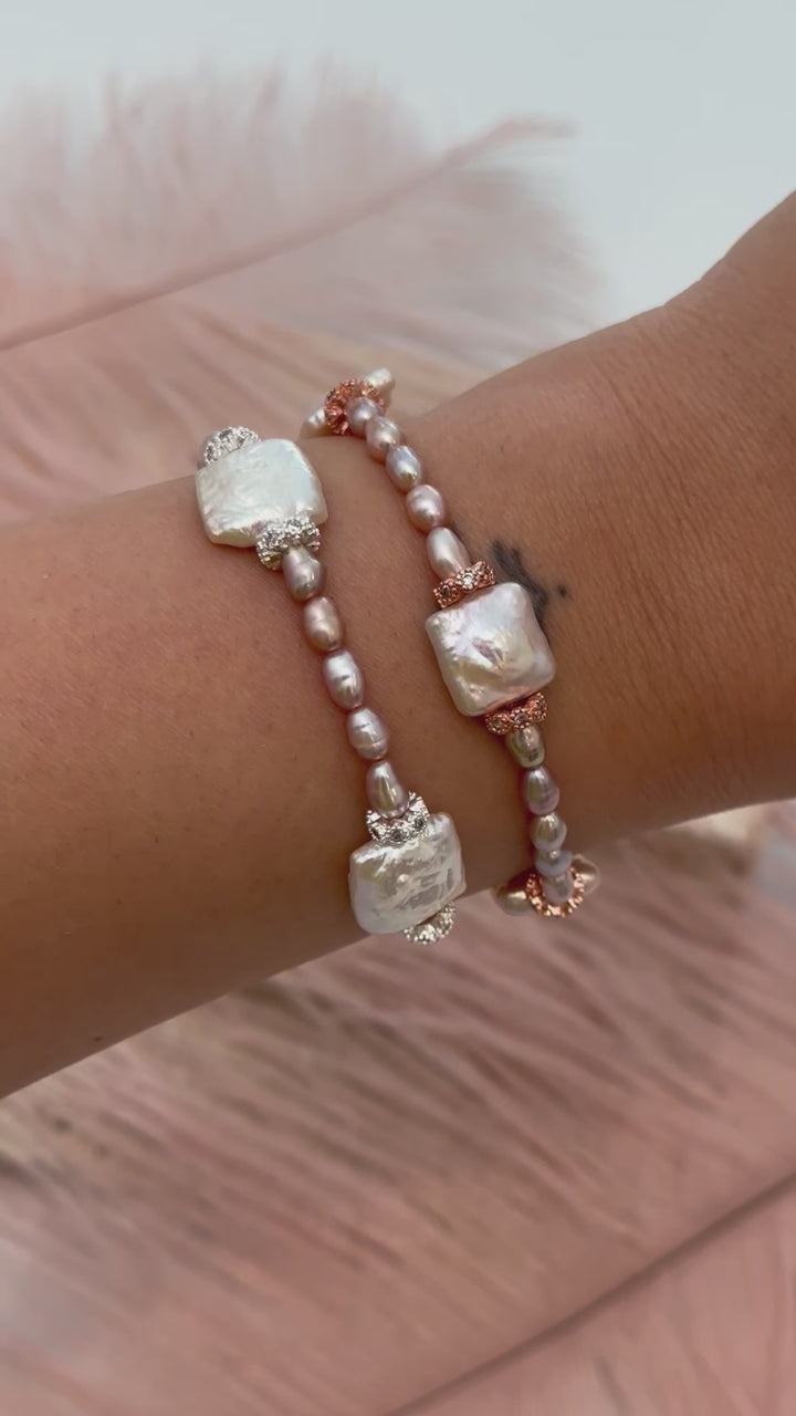 Square Baroque Pearl Bracelet