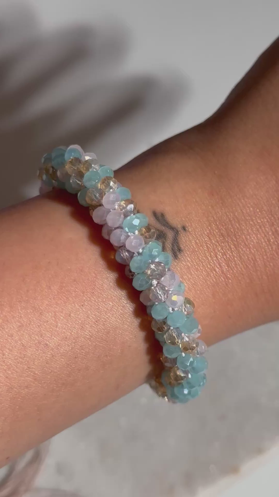 Crystal Glass Bangle Bracelet