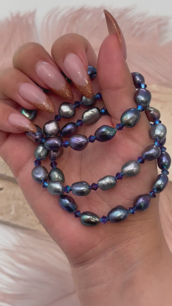 Swarovski & Peacock Pearl Bracelet