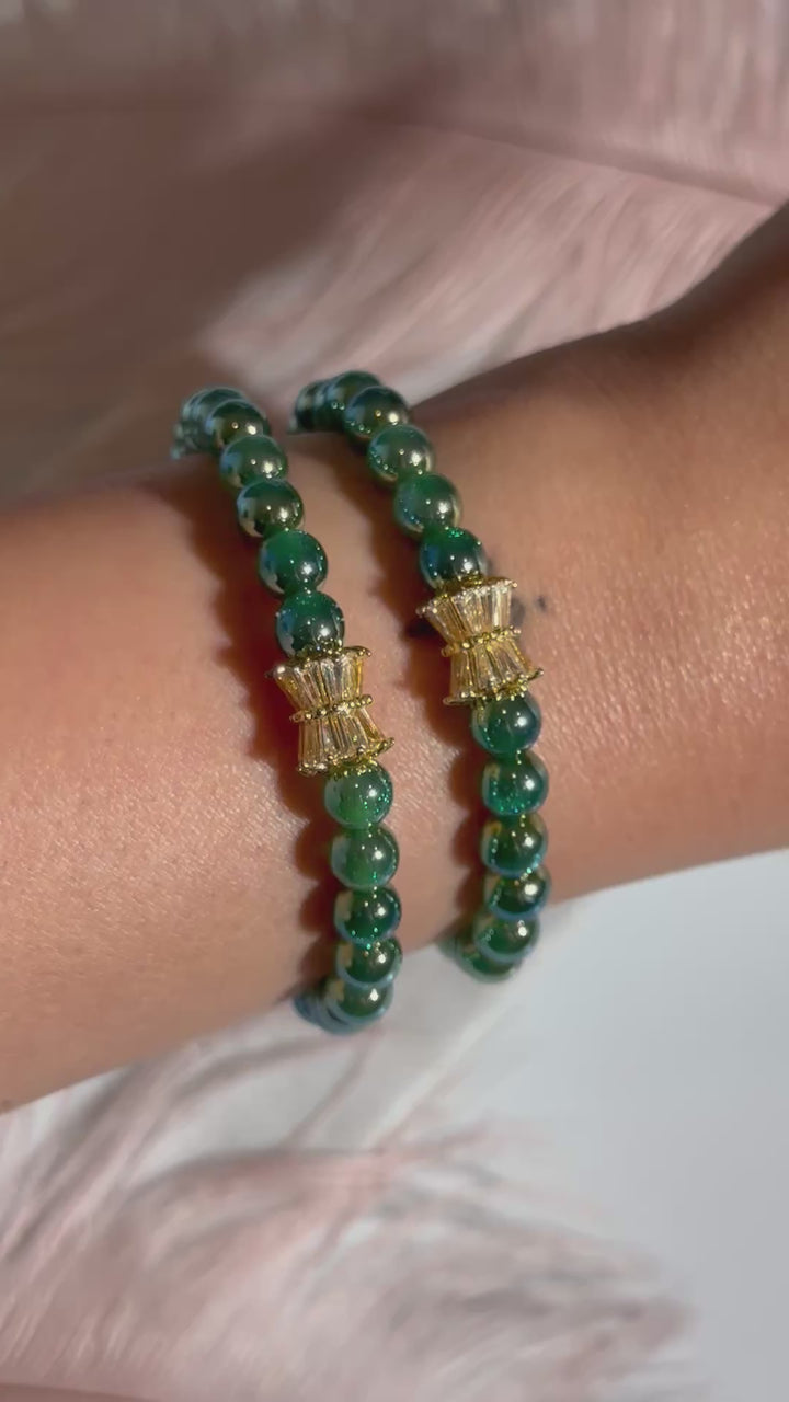 Emerald Green Glitter Bracelet