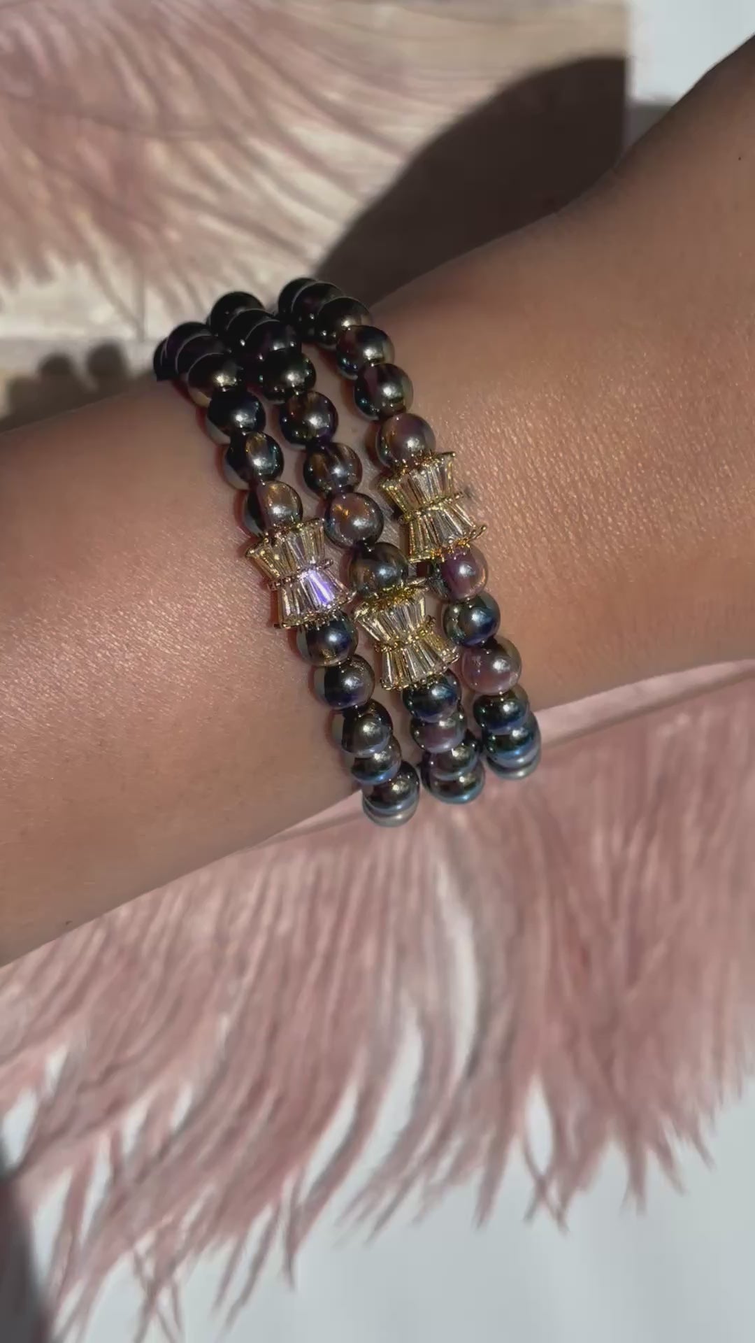 Golden Black Glitter Bracelet
