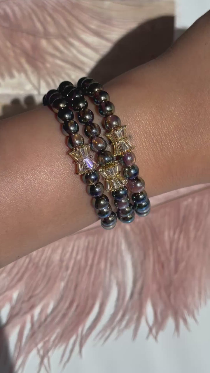 Golden Black Glitter Bracelet