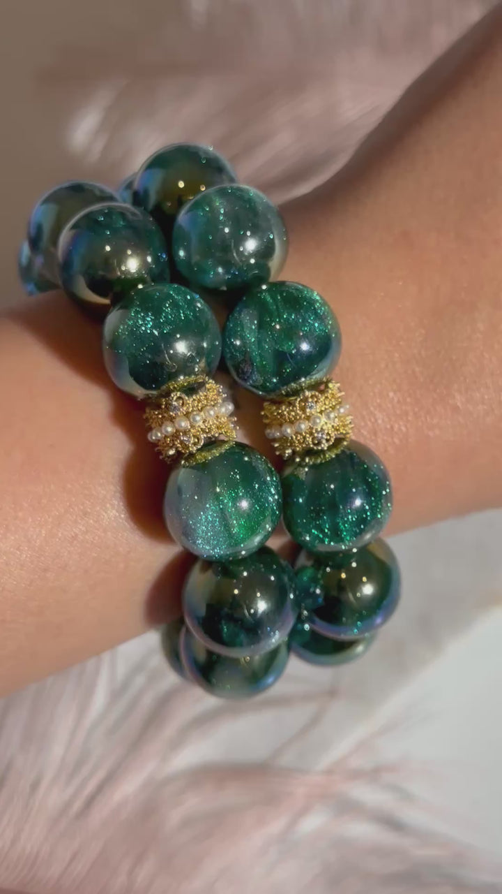 Emerald Green Glitter Bracelet