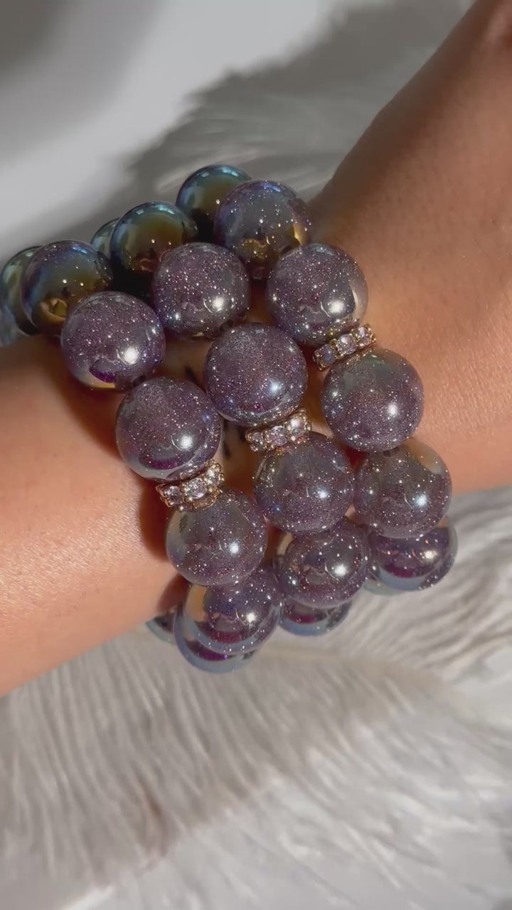 Crazy Purple Glitter Bracelet