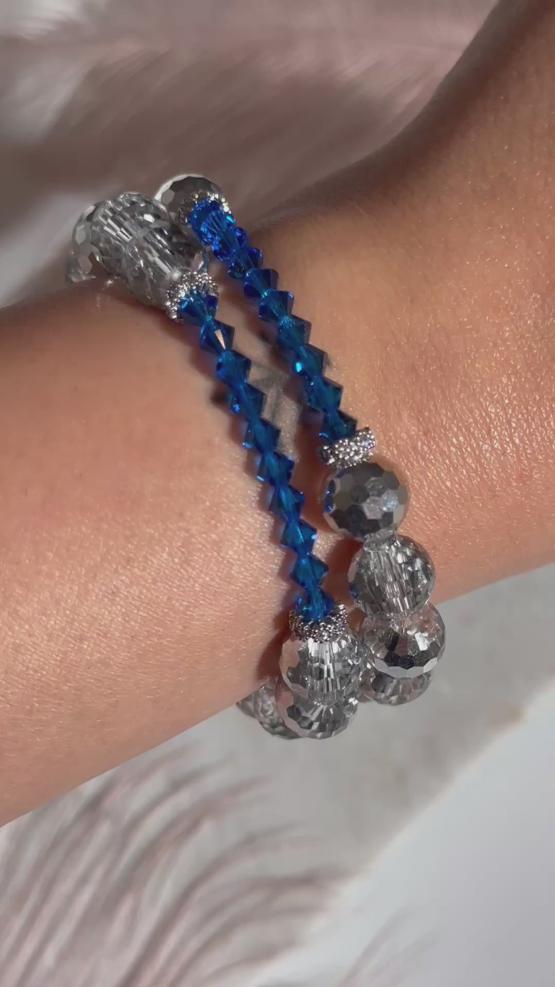 Silver & Blue Cuff Bracelet