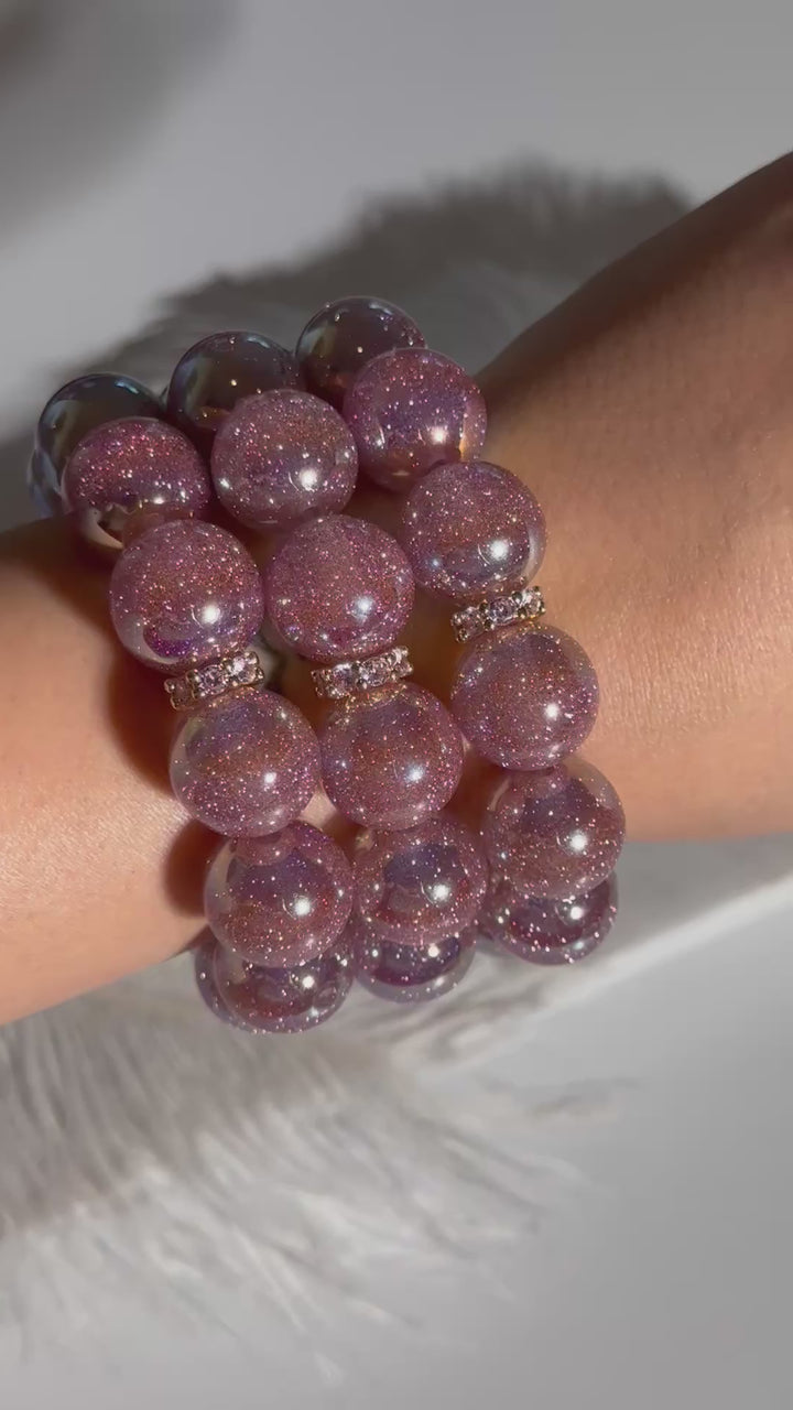 Crazy Pink Glitter Bracelet