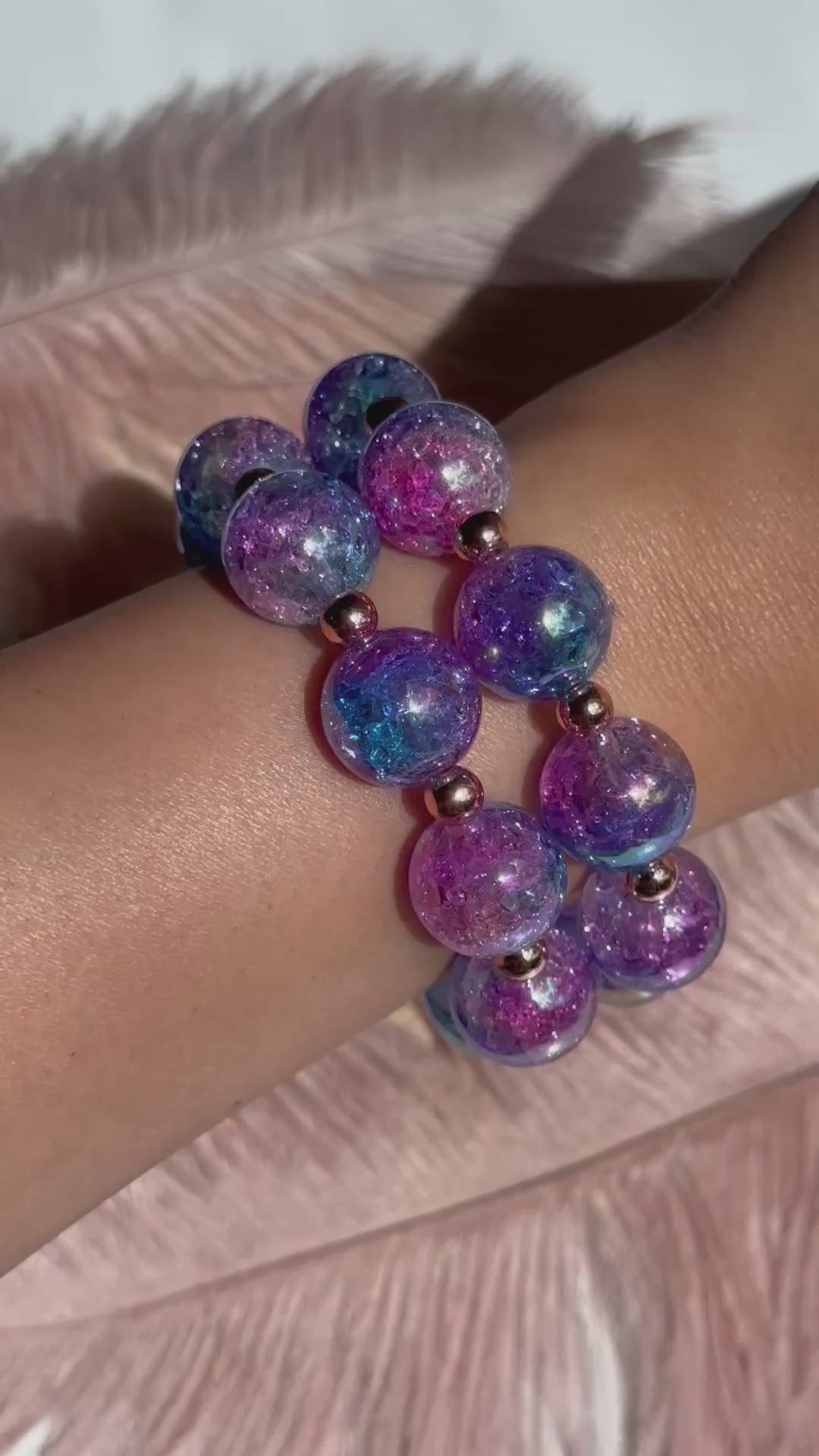 Pink & Blue Crackle Bracelet