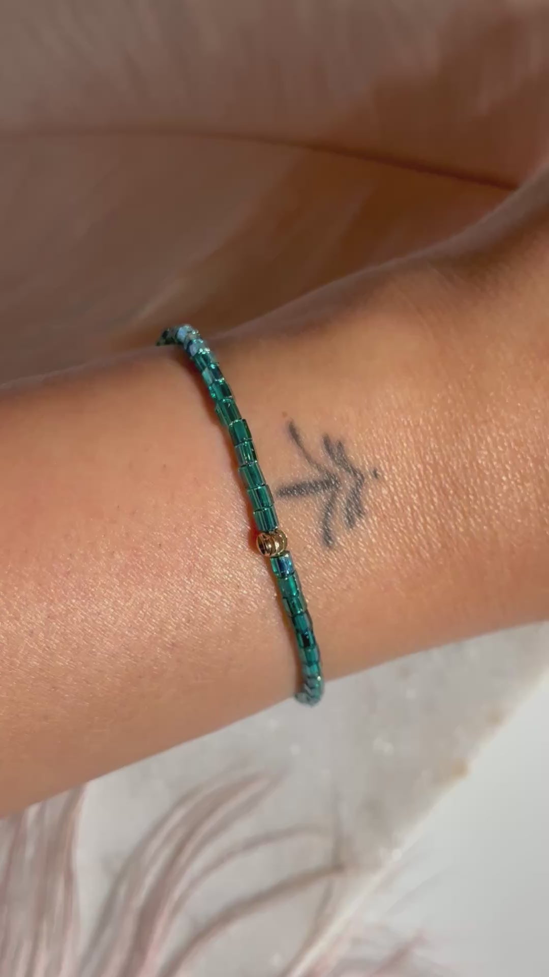 Teal Blue Glass Bracelet