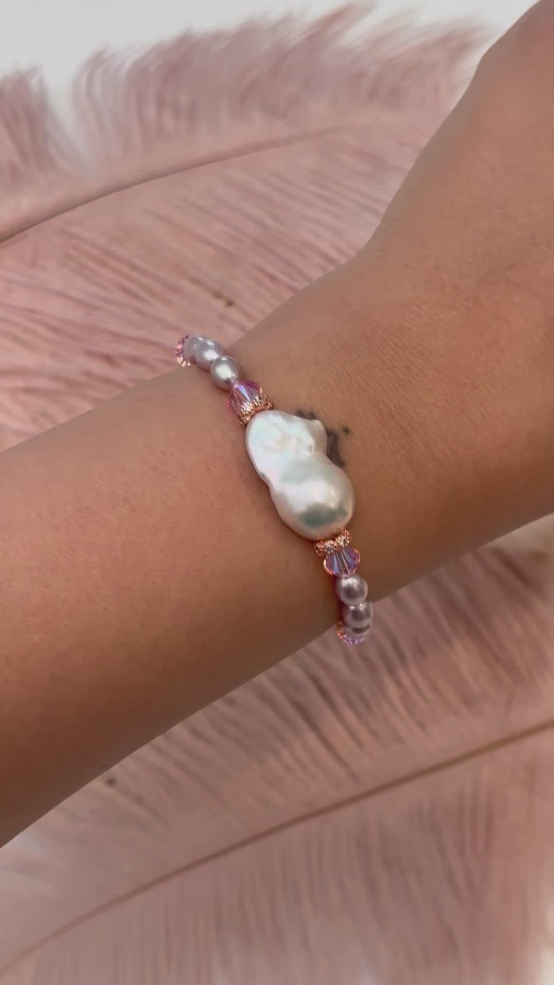 Swarovski & H.Q. Akoya Baroque & Lilac Pearl Bracelet