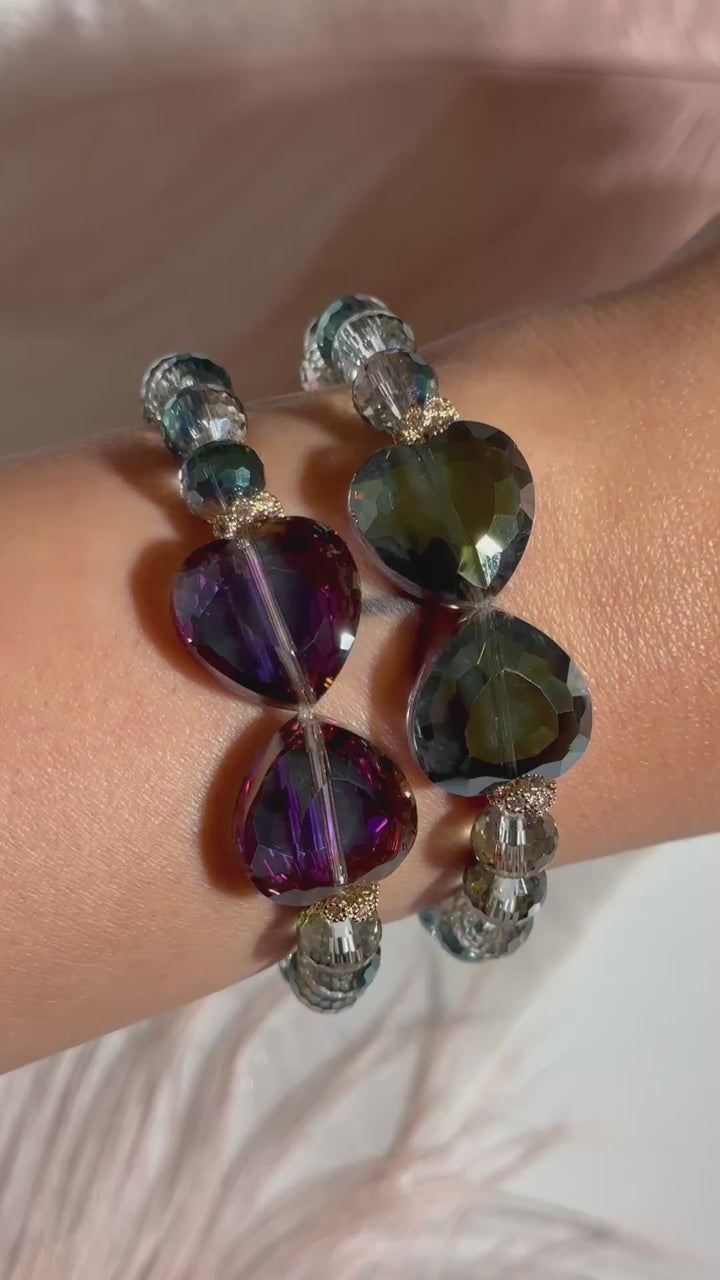 Peacock Double Heart Bracelet
