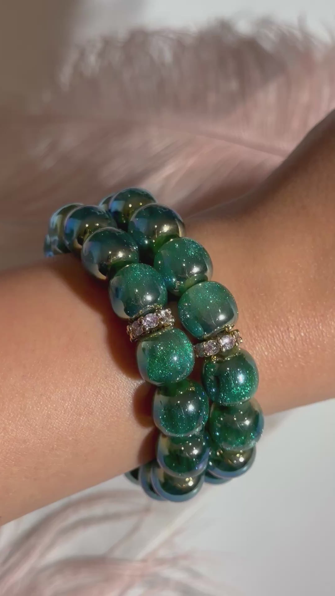 Emerald Green Glitter Bracelet
