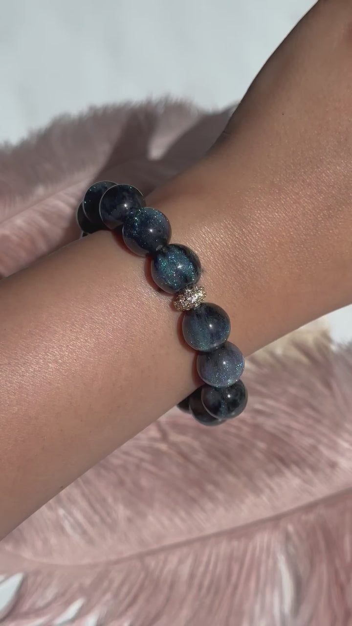 Teal Glitter Bracelet