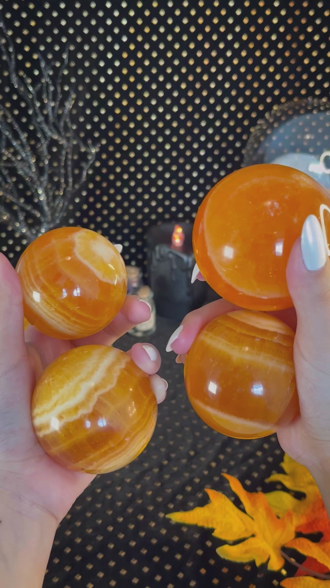 Orange Calcite Crystal Ball